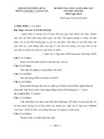 Đề, đáp án kiểm tra chất lượng các môn lớp 8 học kì I năm học 2020-2021