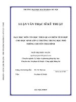 Dạy học môn tin học theo quan điểm tích hợp cho học sinh lớp 12 trường trung học phổ thông chuyên thái bình 