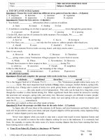 Đè kiểm tra 1 tiết Tiếng Anh 8 (No2) -2019 -2020 - Website Trường THCS Phan Bội Châu - Đại Lộc - Quảng Nam