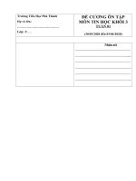 Đề cương ôn tập các môn: Tin học,Tiếng anh, Mĩ thuật và Thể dục từ khối 1 đến khối 5