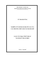 Nghiên cứu đánh giá độ tin cậy của các phương thức bảo vệ thanh góp 