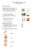 ĐÁP ÁN MÔN ANH VĂN LỚP 5