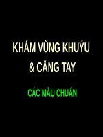 KHÁM VÙNG KHUỶU và CẲNG TAY (CHẤN THƯƠNG CHỈNH HÌNH) (chữ biến dạng do slide dùng font VNI times, tải về xem bình thường) 