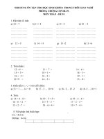 Đề cương ôn tập tiếp theo (LẦN 2) trong thời gian phòng, chống dịch Covid 19 - KHỐI 1