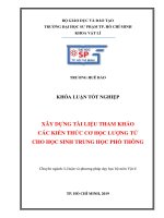 Luận văn tốt nghiệp xây dựng tài liệu tham khảo các kiến thức cơ học lượng tử cho học sinh trung học phổ thông