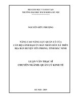 Nâng cao năng lực quản lý của cán bộ lãnh đạo ủy ban nhân dân xã trên địa bàn huyện yên phong, tỉnh bắc ninh 