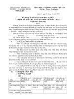 kế hoạch kiểm tra năm học 20202021  thcs đồng khởi