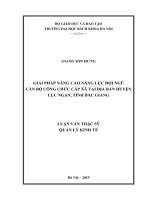 Giải pháp nâng cao năng lực đội ngũ cán bộ công chức cấp xã tại địa bàn huyện lục ngạn, tỉnh bắc giang 
