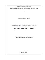 luận văn thạc sĩ phát triển du lịch bền vững tại hòn tằm, nha trang​ 