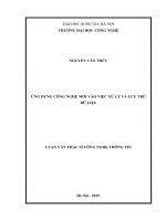 luận văn thạc sĩ ứng dụng công nghệ mới vào việc xử lý và lưu trữ dữ liệu​ 