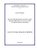Đề xuất giải pháp nâng cao chất lượng đội ngũ công chức của cục lưu trữ văn phòng trung ương đảng 