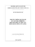 luận văn thạc sĩ truyền thông quảng bá du lịch địa phương trên báo điện tử khu vực đồng bằng sông cửu long​ 
