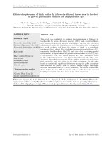 Ảnh hưởng của việc bổ sung nhộng ruồi lính đen (Hermetia illucens) vào thức ăn lên tăng trưởng của cá dĩa (Symphysodon sp.)