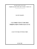 luận văn thạc sĩ can thiệp tâm lý cho một trường hợp có rối loạn lo âu​ 