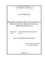 Bồi dưỡng cho sinh viên sư phạm năng lực thiết kế công cụ đánh giá năng lực trong dạy học vật lí 