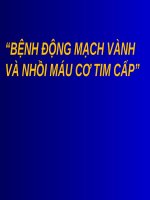 BỆNH ĐỘNG MẠCH VÀNH và NHỒI máu cơ TIM cấp (nội BỆNH lý) 