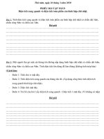 Tuần 21_  Phiếu bài tập Toán: Diện tích xung quanh, diện tích toàn phần hình hộp chữ nhật.