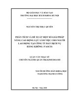 Phân tích và đề xuất một số giải pháp nâng cao động lực làm việc cho người lao động tại công ty bay dịch vụ hàng không (VASCO) 