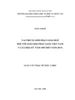 Vai trò ni giới phật giáo huế đối với giáo hội phật giáo việt nam và xã hội (từ 1987 đến đầu 2017)​ 
