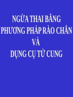 NGỪA THAI BẰNG PHƯƠNG PHÁP rào CHẮN và DỤNG cụ tử CUNG (sản PHỤ KHOA) 