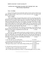 Hướng dẫn chấm kiểm tra học kỳ II môn GDCD lớp 7 năm học 2015 - 2016