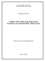 luận văn thạc sĩ chống tấn công sql injection sử dụng các khuôn mẫu tổng quát​ 
