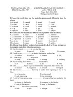 Download Đề thi HSG cấp huyện môn tiếng anh 8- THCS Kim Tân