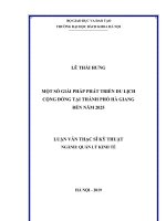 Một số giải pháp phát triển du lịch cộng đồng tại thành phố hà giang đến năm 2025 