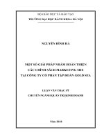 Một số giải pháp nhằm hoàn thiện các chính sách marketing mix tại công ty cổ phần tập đoàn gold sea 