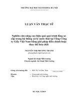 Nghiên cứu nâng cao hiệu quả quá trình lắng sơ cấp trong hệ thống xử lý nước thải tổng công ty giấy việt nam bằng giải pháp điều chỉnh hoặc thay thế hóa chất 