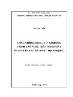 luận văn thạc sĩ công chúng ĐBSCL với chương trình văn nghệ trên sóng phát thanh của các đài PT TH địa phương​ 