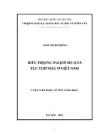 luận văn thạc sĩ biểu tượng người mẹ qua tục thờ mẫu ở việt nam​ 