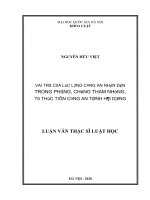 luận văn thạc sĩ vai trò của lực lượng công an nhân dân trong phòng, chống tham nhũng, từ thực tiễn công an tỉnh hải dương​ 