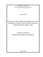 Phân tích và đề xuất một số giải pháp tăng cường hoạt động của quỹ tín dụng nhân dân thái học trong môi trường pháp lý mới 