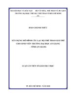 Luận Án Tiến Sĩ Xây Dựng Mô Hình Câu Lạc Bộ Thể Thao Giải Trí Cho Sinh Viên Trường Đại Học An Giang - Tỉnh An Giang