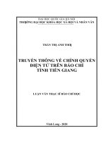 luận văn thạc sĩ truyền thông về chính quyền điện tử trên báo chí tỉnh tiền giang​ 
