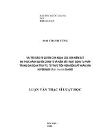 Vai trò bảo vệ quyền con người của viện kiểm sát khi thực hành quyền công tố và kiểm sát hoạt động tư pháp trong giai đoạn truy tố, từ thực tiễn viện kiểm sát nhân dân huyện nam sách, tỉnh hải dương​ 