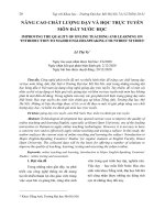 Nâng cao chất lượng dạy và học trực tuyến môn Đất nước học