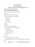 Tải Câu hỏi trắc nghiệm môn Công nghệ lớp 7 Phần 1 - Chương 1 - Đại cương về kĩ thuật trồng trọt