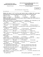 Đề thi thử tốt nghiệp THPT năm 2021 môn Tiếng Anh có đáp án - Trường THPT Hàn Thuyên (Lần 2)