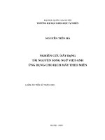 luận văn thạc sĩ nghiên cứu xây dựng tài nguyên song ngữ việt anh ứng dụng cho dịch máy theo miền​ 