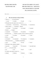 Đề thi năng khiếu môn Tiếng Nga 10 năm 2020-2021 - Trường THPT chuyên Nguyễn Trãi (Lần 2)