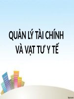QUẢN lý tài CHÍNH và vật tư y tế (CHƯƠNG TRÌNH y tế QUỐC GIA) 