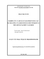 Nghiên cứu và đề xuất giải pháp nâng cao sự hài lòng của khách hàng đối với dịch vụ thẻ ghi nợ tại BIDV nam định 