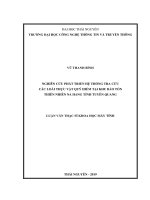 Nghiên cứu phát triển hệ thống tra cứu các loài thực vật quý hiếm tại khu bảo tồn thiên nhiên na hang tỉnh tuyên quang