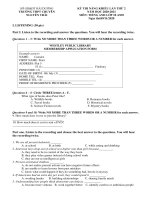 Đề thi năng khiếu môn Tiếng Anh 10 năm 2020-2021 có đáp án - Trường THPT chuyên Nguyễn Trãi (Lần 2)