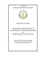 Nhận xét thực trạng kiến thức về sức khỏe sinh sản vị thành niên đến khám tại bệnh viện phụ sản hà nội năm 2020 