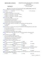 Đề kiểm tra HSG cấp trường môn Hóa học 12 năm 2019-2020 có đáp án - Trường THPT Lý Thái Tổ