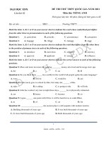 Đề thi thử THPT Quốc gia năm 2021 môn Tiếng Anh có đáp án - Trường Đại học EDX (Lần 2)