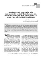 Nghiên cứu xây dựng phần mềm xác định phân bố chất ô nhiễm dạng khí, bụi trong không khí phục vụ cho công tác quan trắc môi trường tại Việt Nam